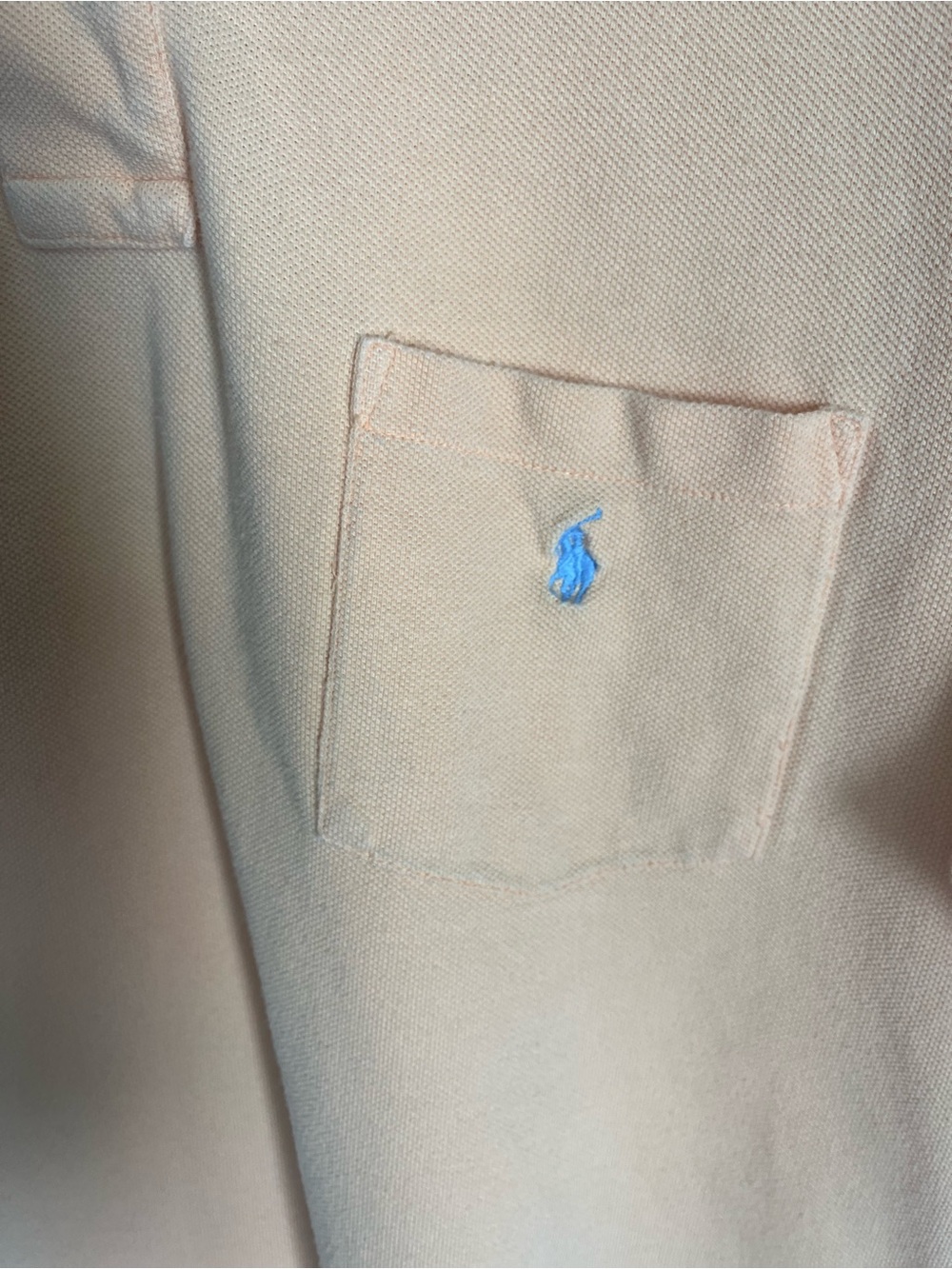Polo by Ralph Lauren Peach Polo with Contrast Trim, size medium - Picture 3 of 5